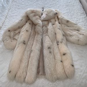 Fur Coat Authentic Spotted Fox